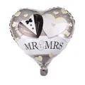 Palloncino a forma di cuore Mr & Mrs con design smoking e abito da sposa per decorazione - Stile Abito Sposo E Sposa (A)
