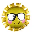 Inflatable sunglasses sunflower balloon made of aluminum film for summer party decoration - Sun Design / Gold