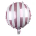Round 18-inch pink and white striped foil balloon for birthday party and event decoration - Pink