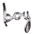 Detail of silver metallic boy script foil balloon for birthday party decorations - Boy / Silver
