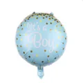 Round light blue aluminum foil balloon featuring It's a Boy script for baby shower party - Light Blue Round (IT'S A BOY) / 18 Inch
