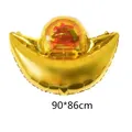 Goldbarren Folienballon mit Glückssymbol für Neujahr, glänzendes Gold, 90x86cm Größe - Goldbarren Form