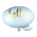 Palloncino nuvoletta azzurro con scritta hello BABY per decorazioni festa di bimbi - Stile Fumetto Baby / Blu