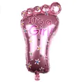 Rosa Babyfuß Folienballon mit Gänseblümchen und It's a Girl Text für Party-Deko - It's a Girl Stil / Rosa
