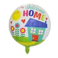 18 inch round Welcome Home foil balloon with colorful house and sun for party decor - Round Welcome Home Style / 10 Pieces Pack