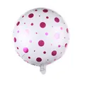 18-inch white round foil balloon with pink polka dots for birthday party decorations - Rose Red