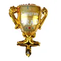 Gouden trofee folieballon met Congrats GRAD print voor afstudeerfeest decor - Afstudeer Trofee Stijl