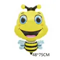 Cartoon bee foil balloon in yellow and black stripes for birthday party decor, 48x75cm size - Bumblebee Jasper