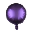 Dettaglio palloncino rotondo in alluminio viola scuro da 18 pollici finitura metallica - 18 Pollici / Viola