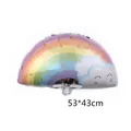 Regenbogen-Wolkenballon aus Aluminiumfolie mit Sternen und lächelndem Gesicht, 53x43 cm - Regenbogen
