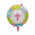 Ballon en aluminium avec croix rose pour baptême et fête d'anniversaire de bébé - Décor de Baptême Rose