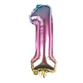 Detail eines 16-Zoll-Folienballons Nummer 1 mit buntem Farbverlauf und Metallglanz - Farbverlauf 1
