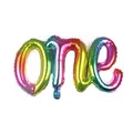 Rainbow gradient ONE foil balloon for baby first birthday party background decoration - One / Colorful