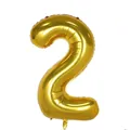 40-inch metallic gold foil balloon in the shape of number two for party decorations - 40 Inch Number 2 / Gold