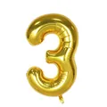 40 inch golden number 3 aluminum foil balloon with metallic finish for parties - 40 Inch Number 3 / Gold