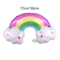 Rainbow cloud foil balloon with happy smiles for party decoration 77x50cm size - Cloud