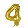Golden 40-inch number 4 foil balloon with metallic finish for birthday party decor - 40 Inch Number 4 / Gold