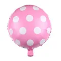 Pink 18-inch round aluminum foil balloon with white polka dots for party decoration - Pink