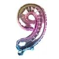 Regenbogenfarbener 16-Zoll Folienballon Zahl 9 für Geburtstagsparty-Dekoration - Verlaufsfarbe 9