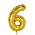 Golden number 6 aluminum foil balloon for birthday and anniversary party decorations - 40 Inch Number 6 / Gold