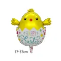 Ballon en aluminium poussin de Pâques sortant de son œuf coloré 57x57cm - Poussin qui éclot