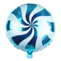 Blue pinwheel candy swirl 18-inch foil balloon for birthday party decorations - Blue