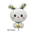 Ballon lapin de Pâques en aluminium à pois colorés, 82x54cm pour anniversaire de bébé - Polka Dot Bunny
