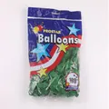 Macro shot of 100pcs green 5-inch latex balloons in Prostar biodegradable packaging - Green