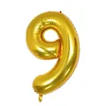 Golden 40-inch number 9 foil balloon with a shiny metallic finish for celebrations - 40 Inch Number 9 / Gold