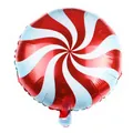 18 inch red and white swirl peppermint candy foil balloon for birthday party decorations - Red