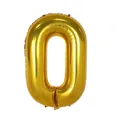 40-inch metallic gold foil balloon in number 0 shape for birthday party decoration - 40 Inch Number 0 / Gold