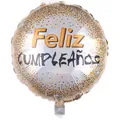Palloncino in alluminio laser argento 18 pollici con scritta spagnola Feliz Cumpleaños - 18 Pollici / Giallo Laser