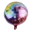 Rainbow gradient 4D disco ball balloon with grid pattern for birthday party decor - 4D Disco Ball Style / Colorful