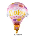 Ballon en aluminium Welcome Baby rayé rose pour décoration de fête bébé, 80x61cm - Rose