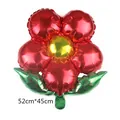 Detailed view of 52cm*45cm flower foil balloon with red petals and golden center - Red