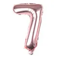 Detailansicht von roségoldenem Folienballon Zahl 7 mit glänzendem Metallic-Finish - Roségold 7