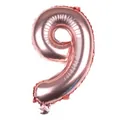 Detail eines 16-Zoll Folienballons Zahl 9 in Roségold mit Heißsiegelkante - Roségold 9