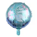 Blue ocean mermaid birthday foil balloon with seahorse and castle decorations - 18 Inch Ocean Theme (Happy Birthday)
