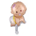 Mini baby folieballon met roze strik en fopspeen voor decoratie van verjaardagen - Baby Meisje 43*22cm