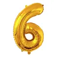 Ballon en aluminium doré de 32 pouces en forme de chiffre 6 pour anniversaire - Chiffre 6 / Or