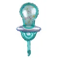 Teal pacifier shaped foil balloon for baby boy birthday party with it's a boy text - Baby Boy Pacifier 48*22cm