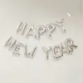 Ασημένια μπαλόνια Happy New Year σετ για εορταστική διακόσμηση τοίχου την Πρωτοχρονιά - Πρωτοχρονιά (HAPPY NEW YEAR) / Ασημί