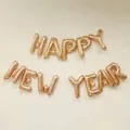 Σετ μπαλόνια Happy New Year σε ροζ χρυσό για εορταστική διακόσμηση σε ουδέτερο φόντο - Πρωτοχρονιά (HAPPY NEW YEAR) / Ροζ χρυσό