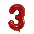 Red 40-inch foil number 3 balloon with metallic shine for birthday party decoration - Number 3 / Red