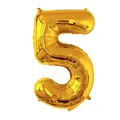 Ballon chiffre 5 doré métallique de 32 pouces pour décoration de fête d'anniversaire - Chiffre 5 / Or