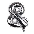 Palloncino in alluminio argento da 16 pollici a forma di ampersand con finitura lucida - Silver Symbol / Argento