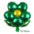 52x45cm flower foil balloon with dark green petals and yellow center for party decor - Green