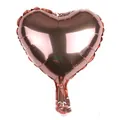 Detail of a 10 inch heart shaped rose gold foil balloon with metallic luster finish - Champagne Gold
