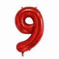 40-inch large number 9 balloon in glossy metallic red finish for festive party decor - Number 9 / Red