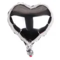 Inflatable 10 inch heart shaped silver foil balloon with glossy metallic finish surface - Silver